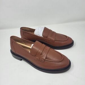 Madewell Women's Size 9 The Vernon Loafer in Specchio Leather NL839 Tan‎ Brown